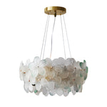 French Glass Flower Round Chandelier