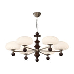 Elswyth Modern Wood and Opal Glass Chandelier for Dining Room and Living Room