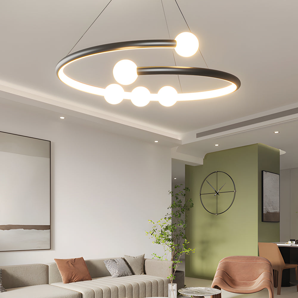 Minimalist Ring Ball 3 Step Dimming Led Nordic Chandelier Hanging Lamp