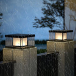 Black Modern Solar Fence Post Light Ha091175