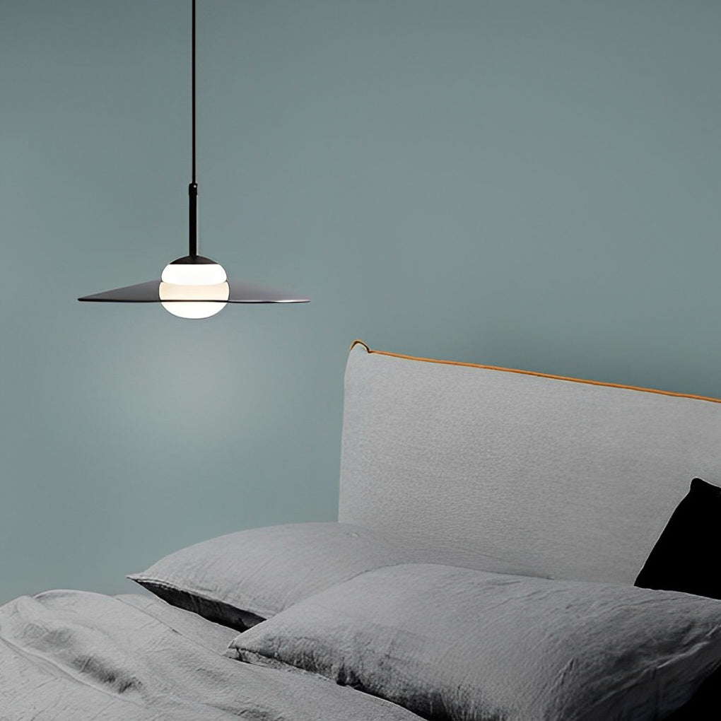 Glass Ufo Led Black Kitchen Pendant Light Li002218