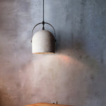 Cement Cylinder Pendant Light 1 Light Concrete Hanging Light In Gray White Black