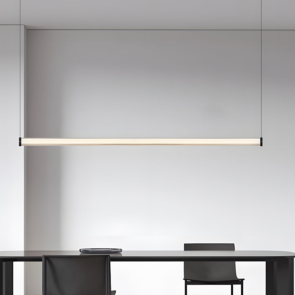 1 Light Glass Linear Led Island Pendant Light