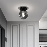 Nordic Corridor Glass Ceiling Light Fixture With Amber Smoky Shades
