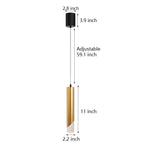 Hardware Slender Cylinder 3 Step Dimming Gold Modern Led Pendant Lights