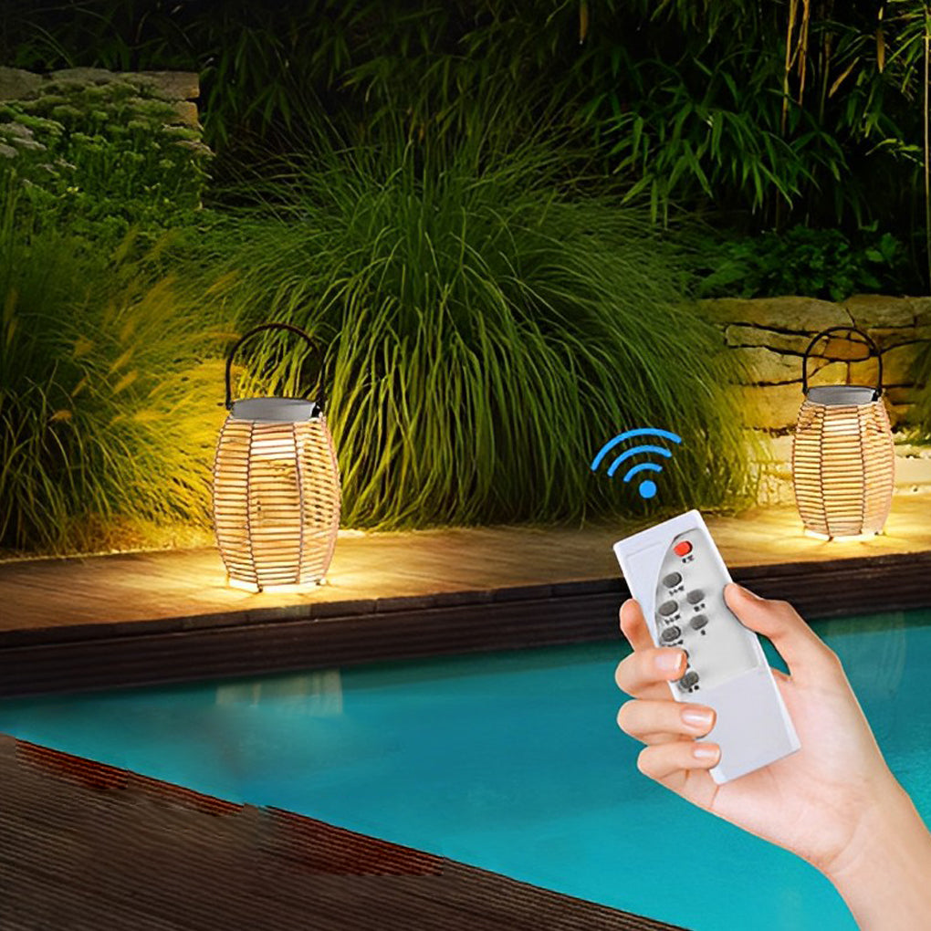Portable Rattan Led Outdoor Lantern Ha083788