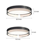 Round Black Hammered Glass Led Flush Mount Ceiling Light