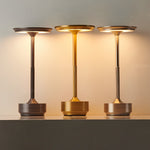 Plated Metal Slender Cordless Ufo Alien Table Lamp