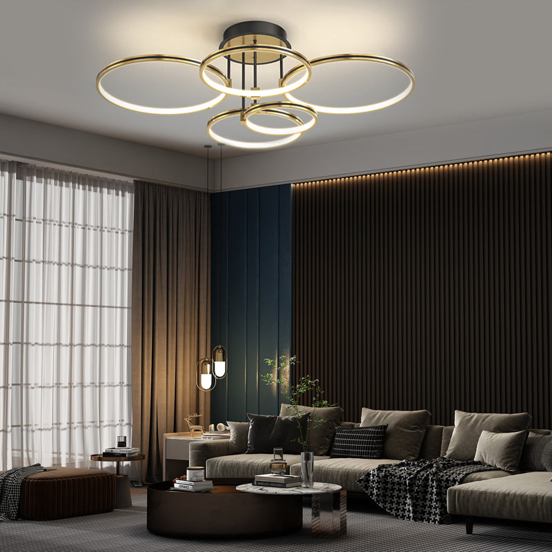 Rings Modern Ceiling Lights With Leather Ha098316