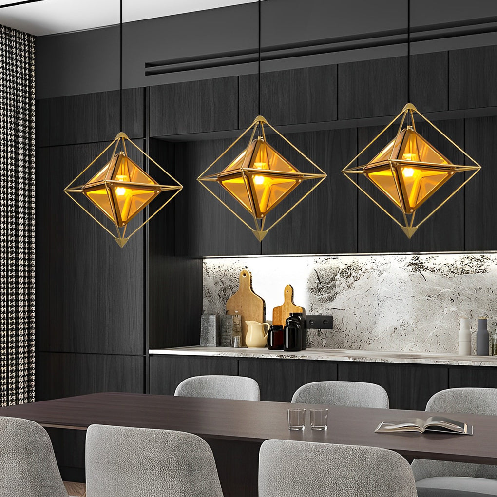 Geometric Glass Pendant Lights Li002220