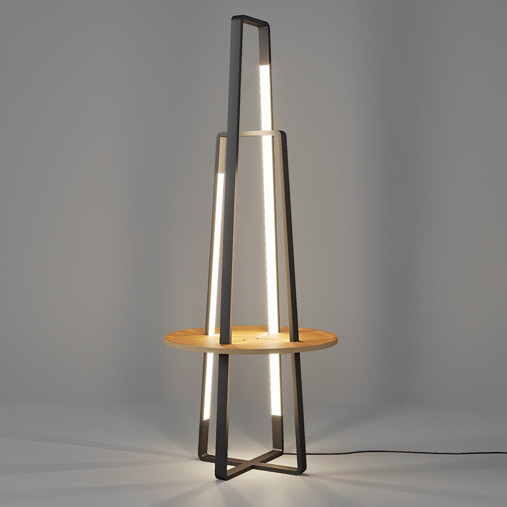 Modern 63 Inch Metal Led And Tray Floor Lamp For Living Room