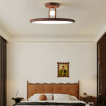 15 7 19 7 In Wood Grain Round Semi Flush Mount Ceiling Light