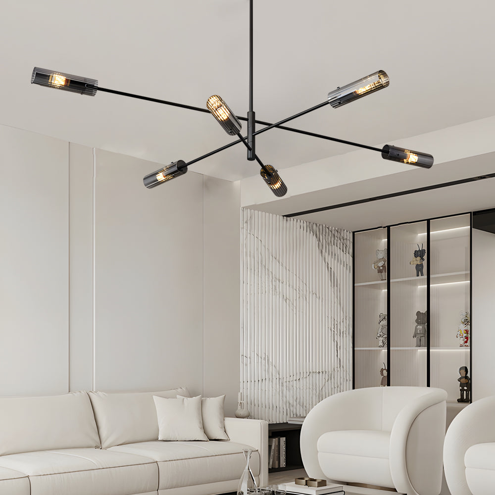 Industrial Sputnik Chandelier Copper Linear Pendant Lights 6 8 Light