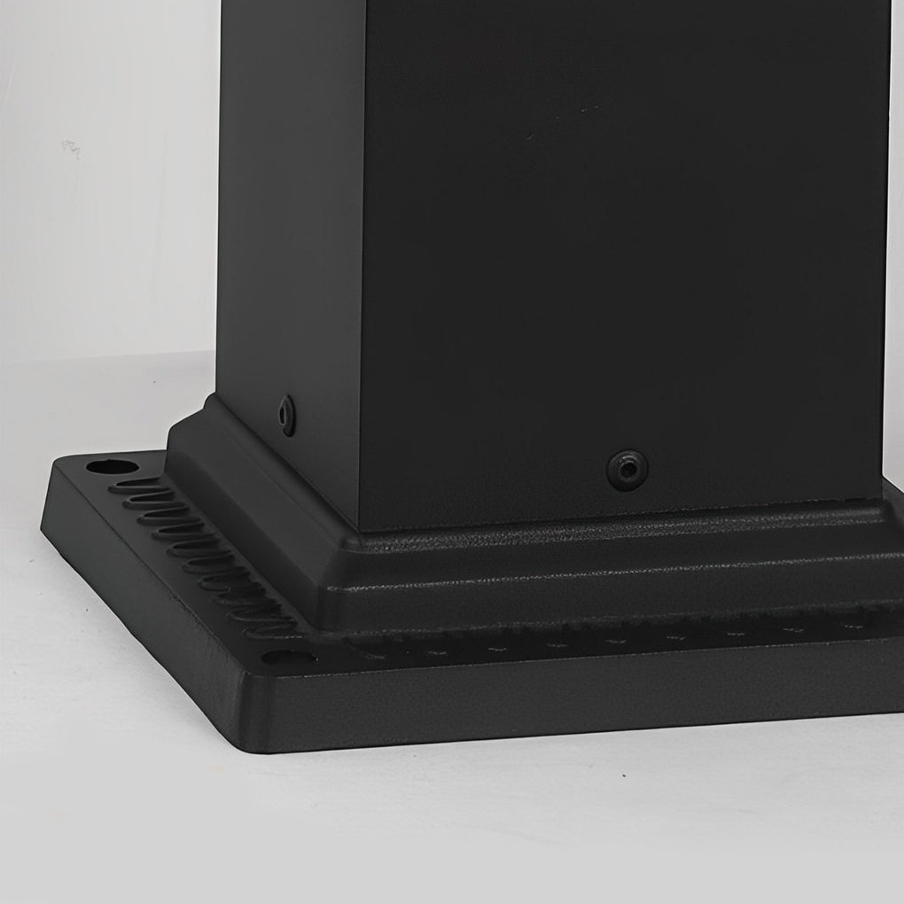 Black Solar Pathway Bollard Lights with Three-Step Dimming for Modern Outdoor Spaces