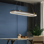 Oval Ring Aluminum Simple Modern Dining Room Chandeliers Hanging Lamp