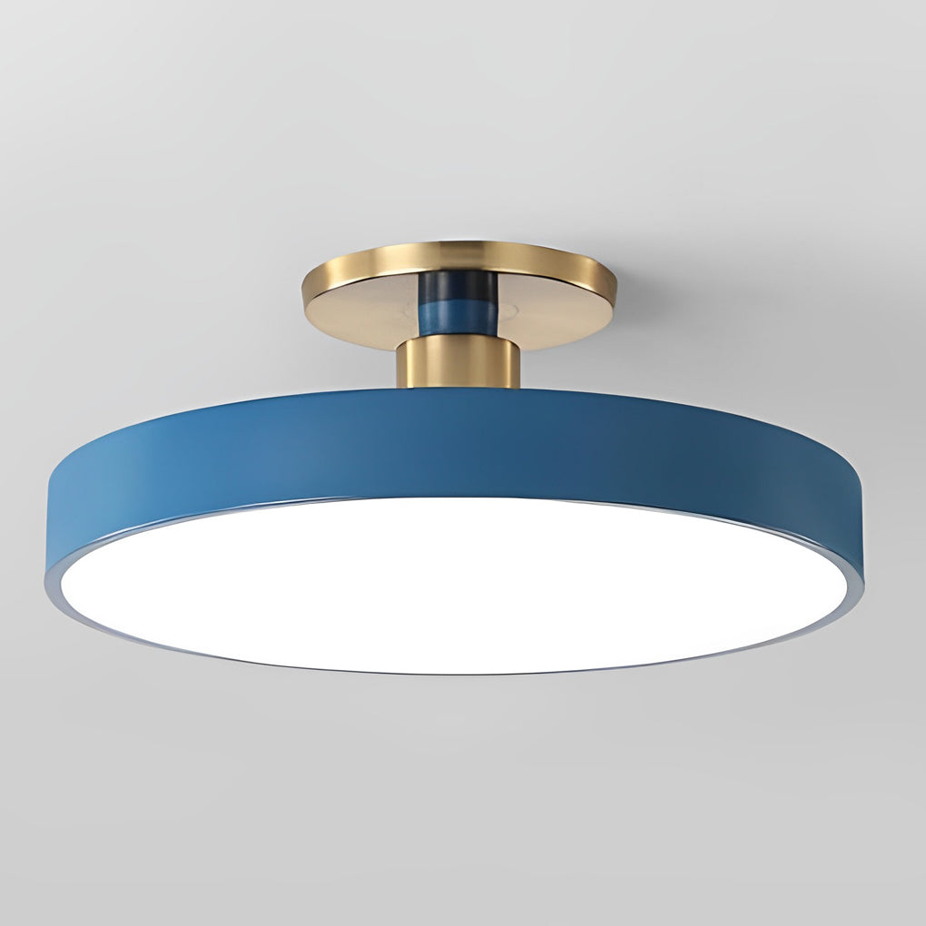 Modern Thick Circular Led Nordic Semi Flush Mount Ceiling Light