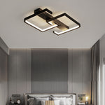 Simple Lines Square Frame 3 Step Dimming Led Black Modern Ceiling Lights