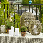 Handwoven Rattan Oval Floor Lamp for Outdoor Living Spaces