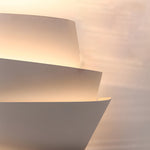 Minimalist Layers Half Cylinder Iron 2 Light Wall Sconce White