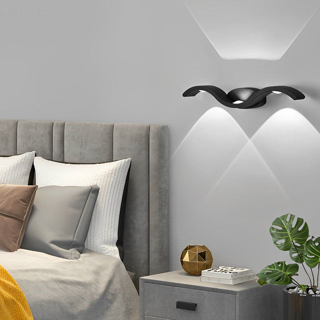 Outdoor Seagull Creative Wavy Wall Mounted Up Down Led Lighting