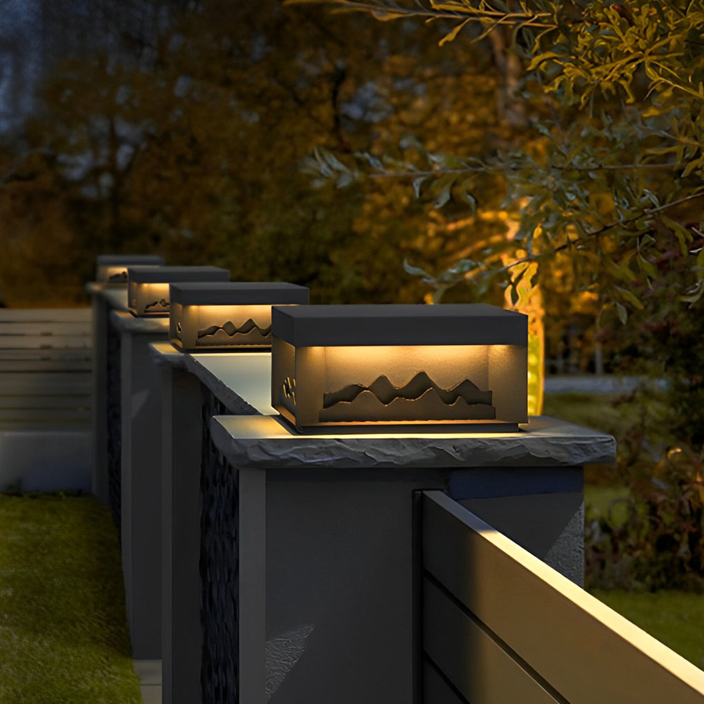 Mountain Scenery Modern Solar Fence Post Lights Li002266