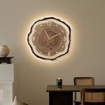 Rustic Round Wood Slice Clock With Remote Control And Led Lights Us Plug