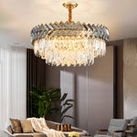 Modern Led Dimmable Dining Room Crystal Chandelier Round Rectangle