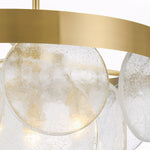 3 Light Round Semi Flush Mount Glass Chandelier