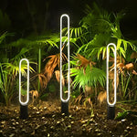 Modern Linear Solar Pathway Lights in Black Aluminum, IP65 Waterproof