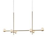 Modern Linear Glass Ball Pendant Light With 3 4 6 Light Black Gold