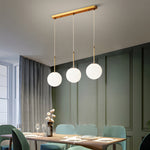 Modern 1 3 Light White Glass Globe Island Pendant Light In Gold Finish