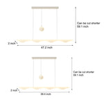 Long Strip Waves Moon Three Step Dimming White Creative Modern Chandelier