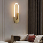 Modern Indoor Oval Led Wall Sconces 16 H Gold Black