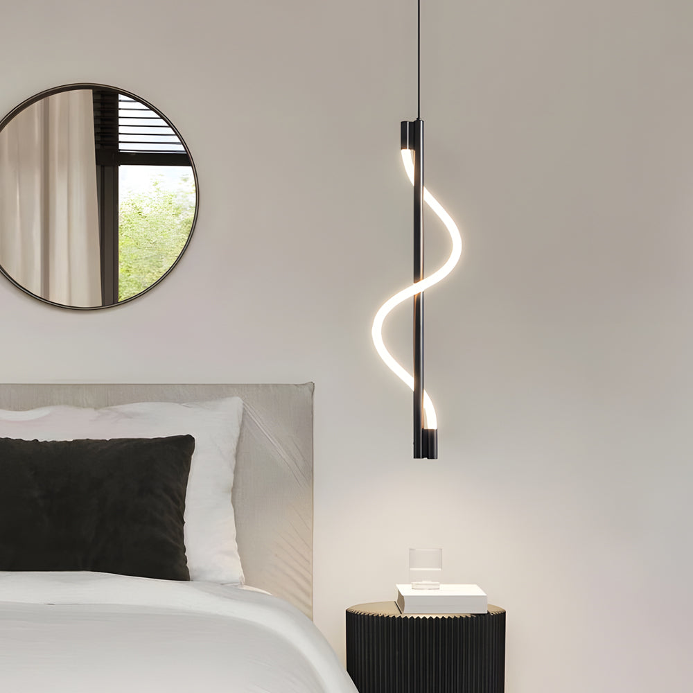 Modern Vertical Spiral Rope Led Pendant Light With Dimmable Feature