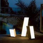 Modern Cuboid LED Lawn Light in Stainless Steel for Garden Pathways