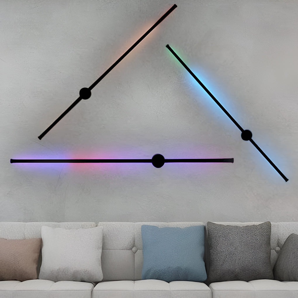 Modern LED Linear Wall Sconce with RGB Remote Control