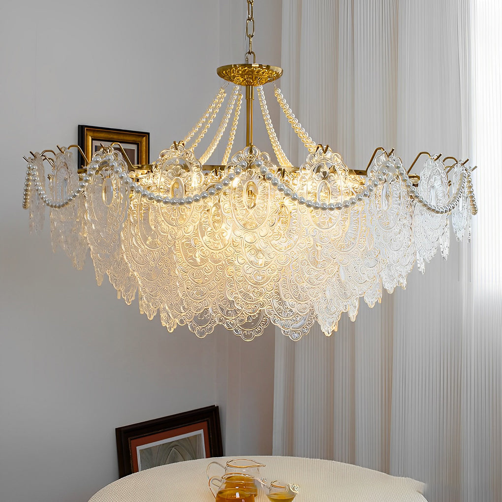 Glass Led French Style Chandelier Ha093728