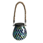 Artisan Solar Glass Mosaic Lantern for Garden and Patio