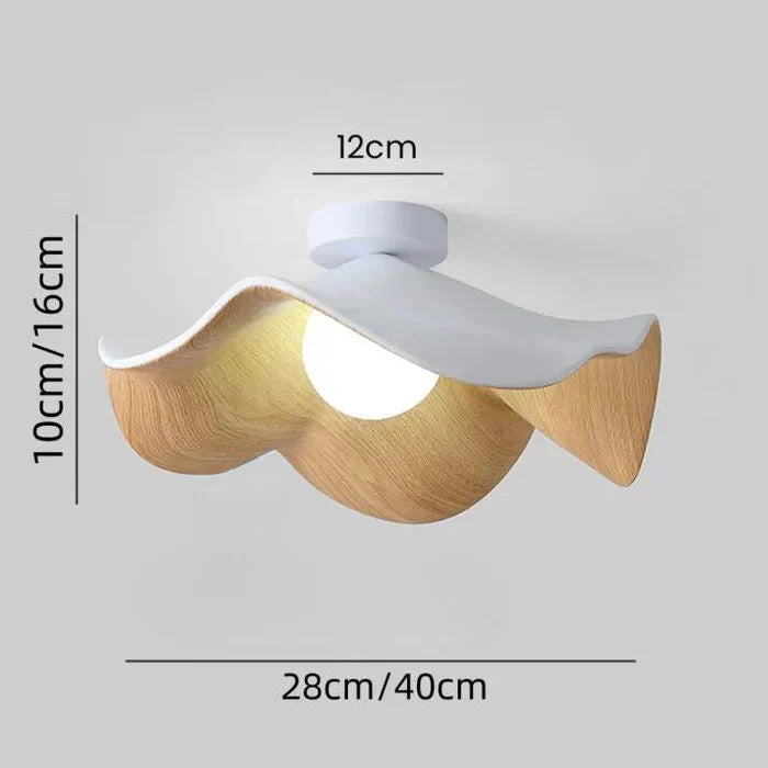 Bedroom Lamp Modern And Minimalist Walnut Leaf Shaped Ceiling Lamp
