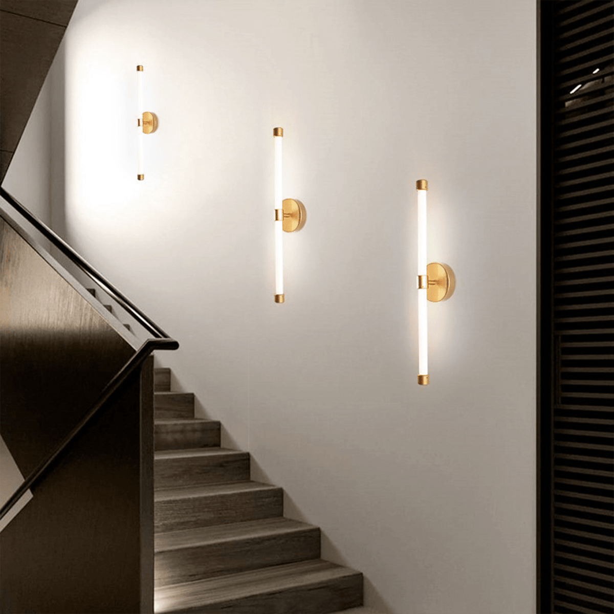 Brilline Vertical LED Wall Sconce in Brass Finish for Modern Interiors