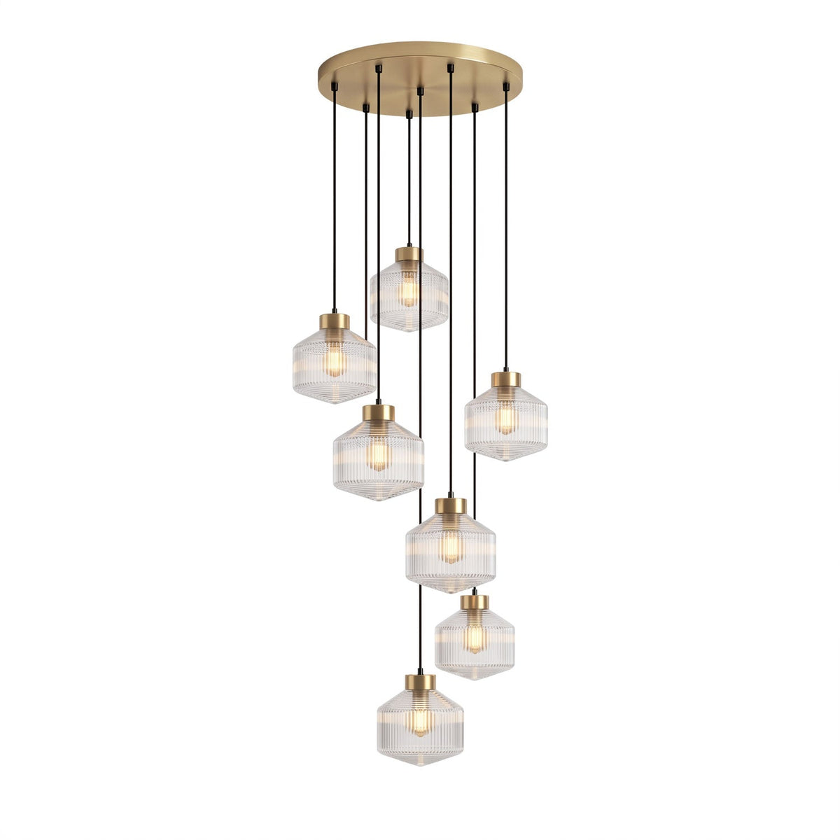 Art Glass Spinning Top Pendant Light in Gold for Dining & Living Spaces