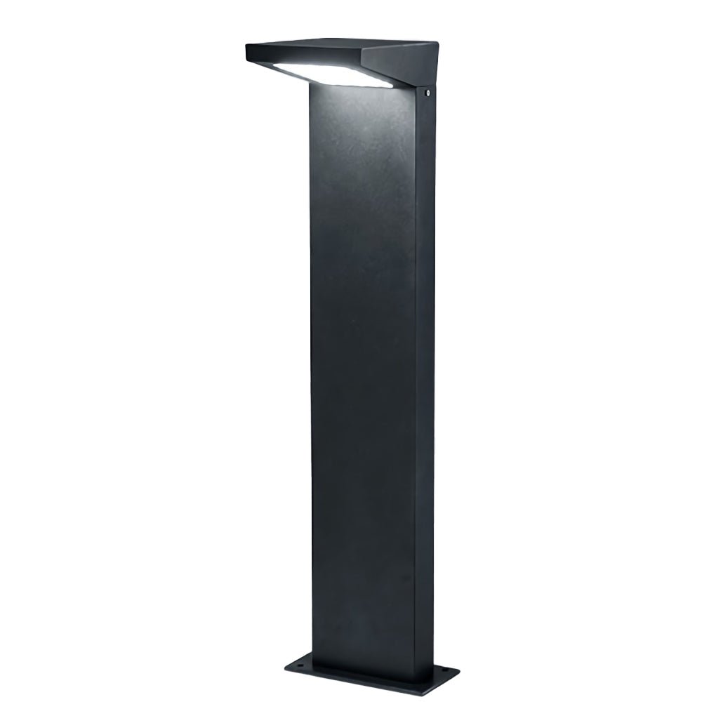 L-Shaped Solar LED Bollard Light in Black for Pathways and Gardens
