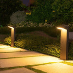 L-Shaped Solar LED Bollard Light in Black for Pathways and Gardens