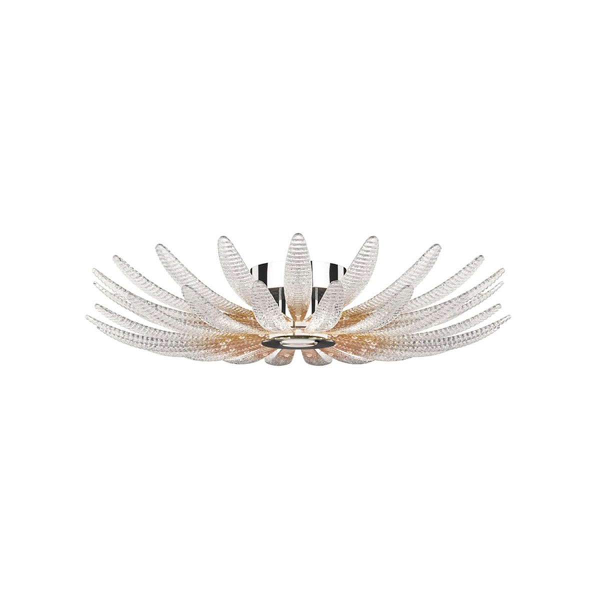 Aurelia Glass Petal Flush Mount Ceiling Light in Chrome