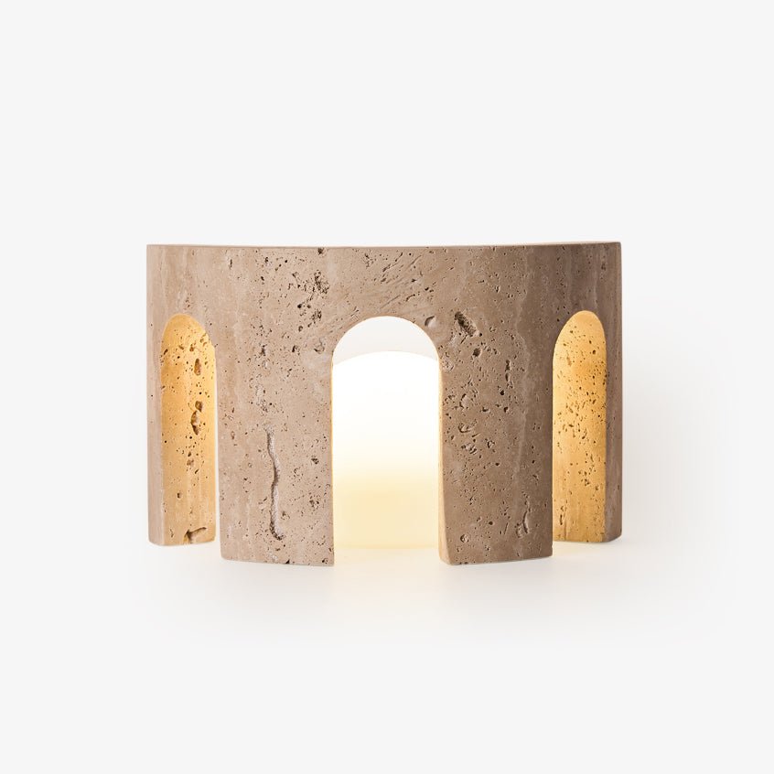 Arco Travertine Table Lamp with Integrated LED