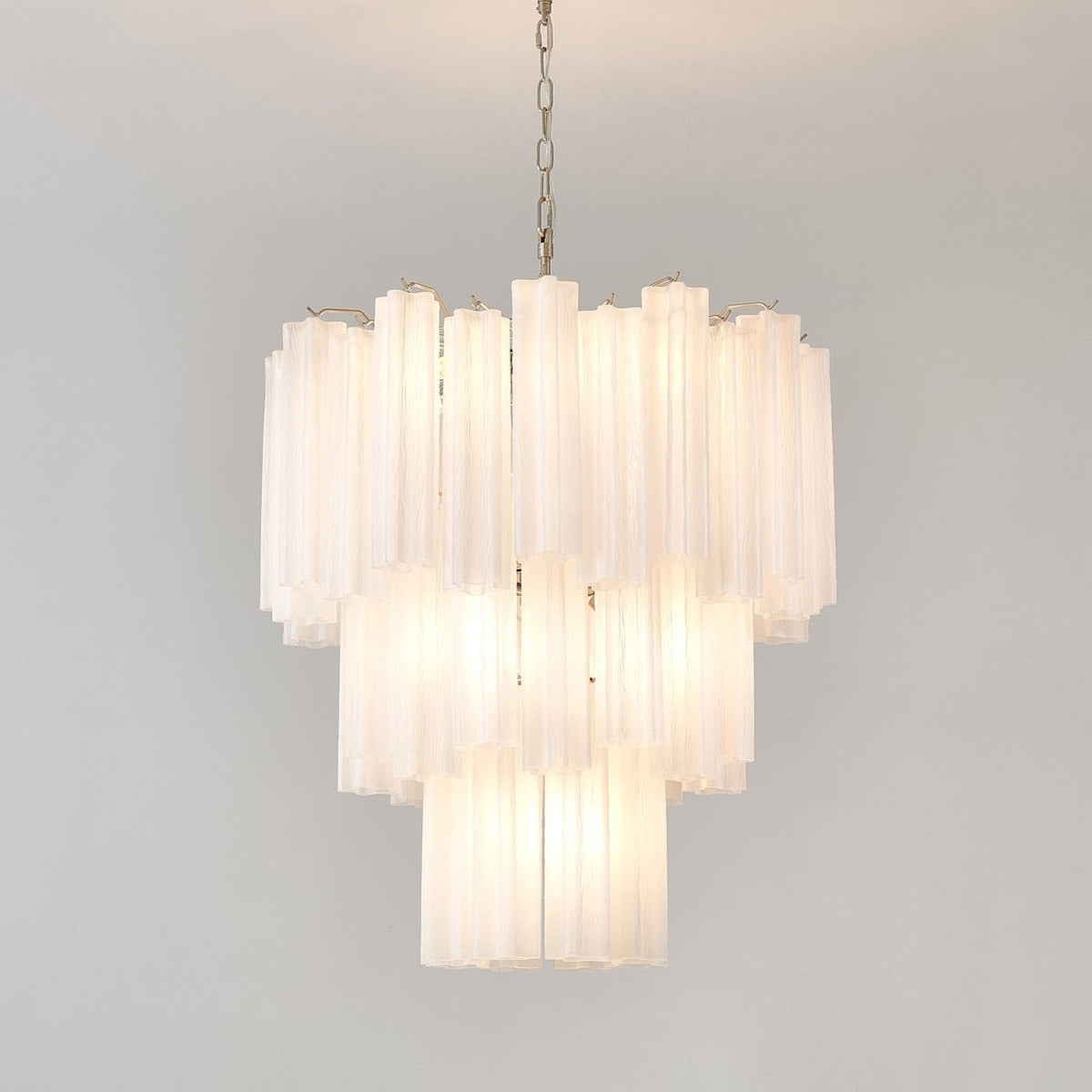 Frosted Mist Glass Tube Chandelier for Modern Interiors