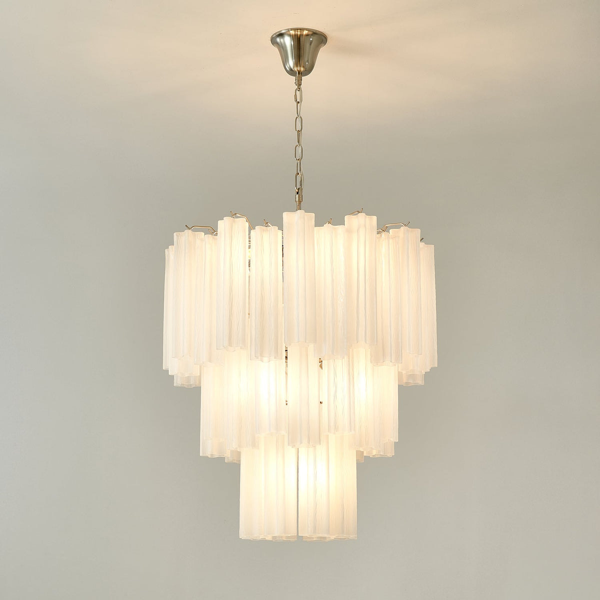 Frosted Mist Glass Tube Chandelier for Modern Interiors