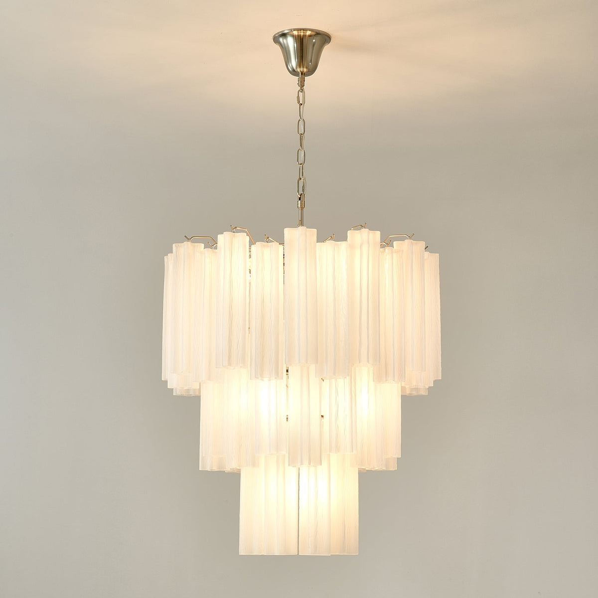 Frosted Mist Glass Tube Chandelier for Modern Interiors