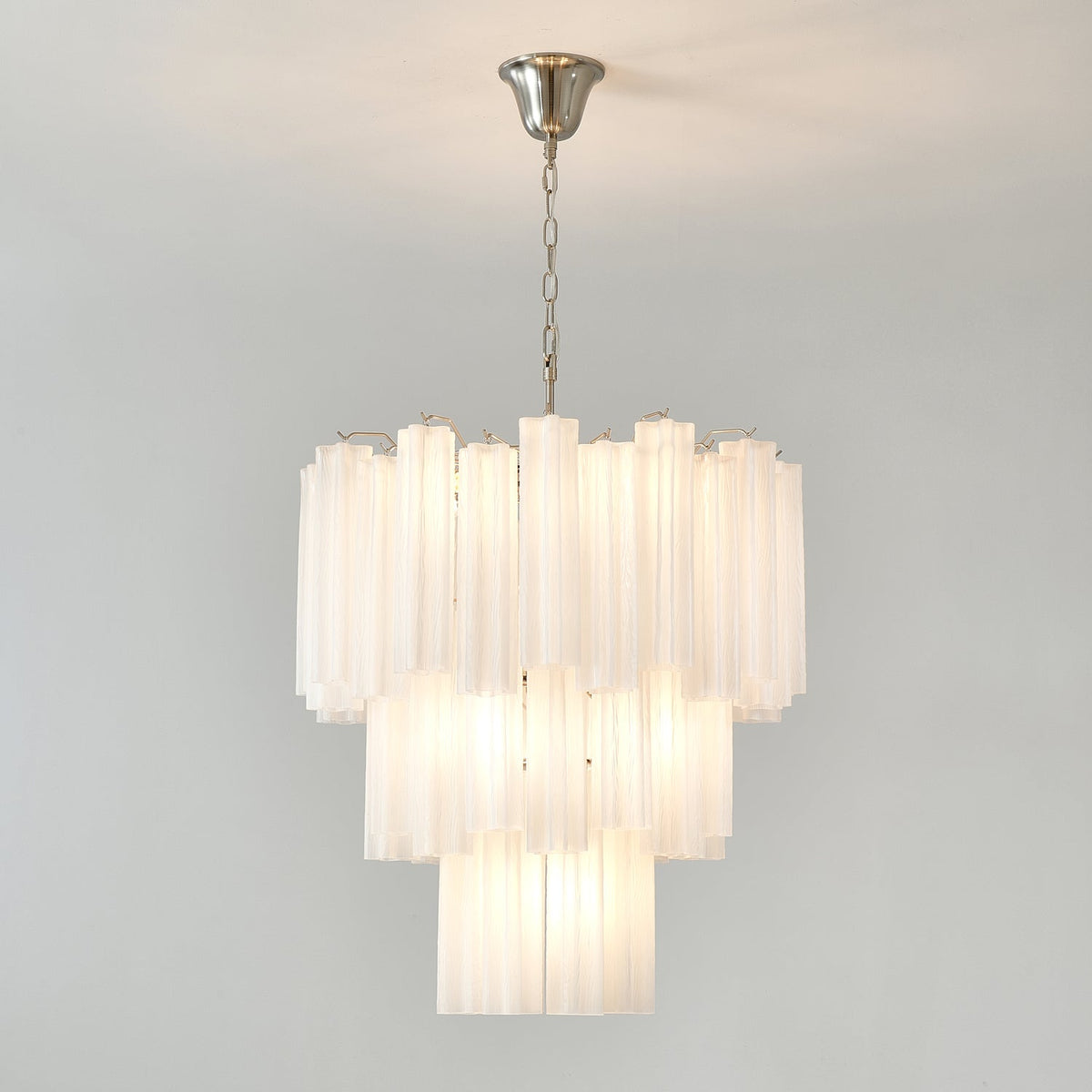 Frosted Mist Glass Tube Chandelier for Modern Interiors