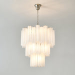 Frosted Mist Glass Tube Chandelier for Modern Interiors